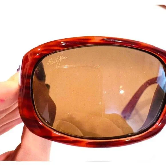 EUC Maui Jim MJ219 Punchbowl Sunglasses Brown-Pink Tortoise Frame - No case - Picture 4 of 5